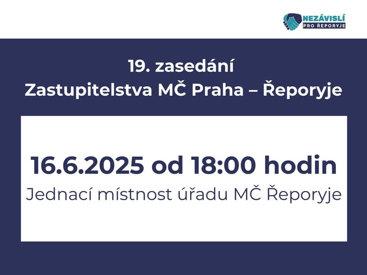 Pozvánka na 19. zasedání zastupitelstva Řeporyje