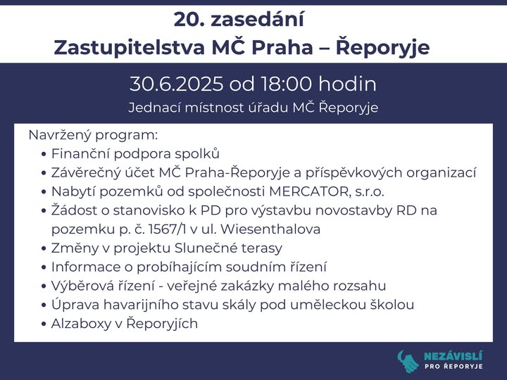 Pozvánka na 20. zastupitelstvo